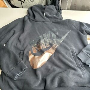 Nike Black and Bronze Hoodie
